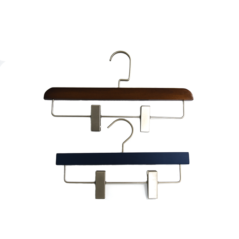 wooden  pants hanger with clips