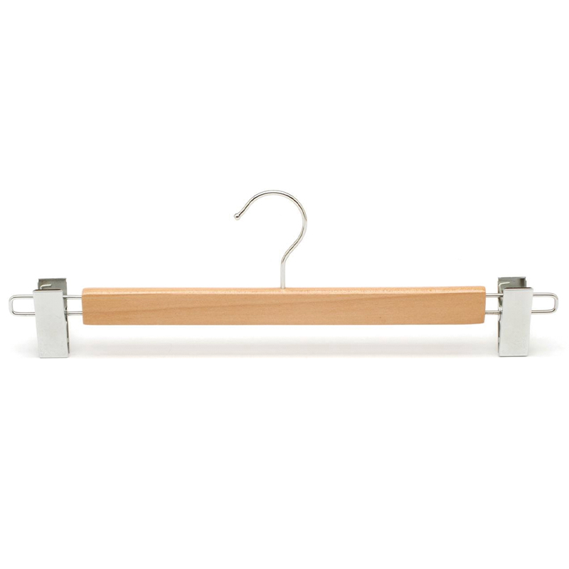 Natural Wooden Pants Hangers skirt hanger with clips